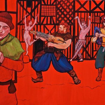 Pintura titulada "les danseurs fous(g…" por Etzi, Obra de arte original, Oleo