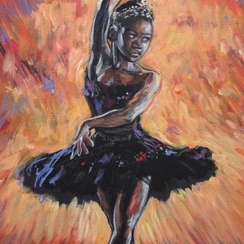 Pintura intitulada "Black Swan" por Etzi, Obras de arte originais, Óleo