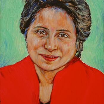 Painting titled "Nasrin Sotoudeh" by Etzi, Original Artwork, Oil