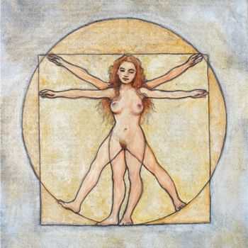 「femme de Vintruve」というタイトルの絵画 Etziによって, オリジナルのアートワーク, オイル