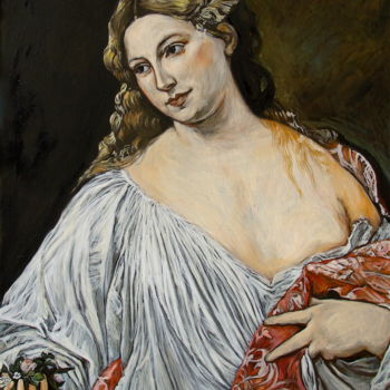 Painting titled "Flore" by Etzi, Original Artwork