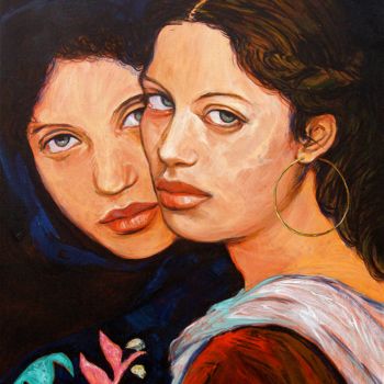 Painting titled "gitanes" by Etzi, Original Artwork