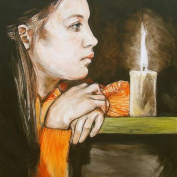Peinture intitulée "Lucie rêve" par Etzi, Œuvre d'art originale, Huile