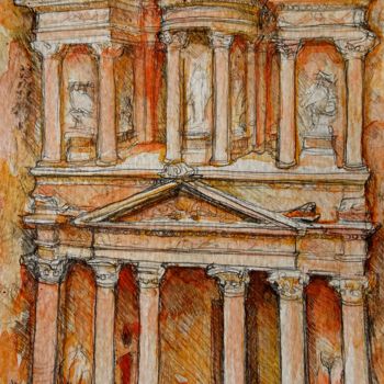 Картина под названием "Petra" - Etzi, Подлинное произведение искусства, Акварель