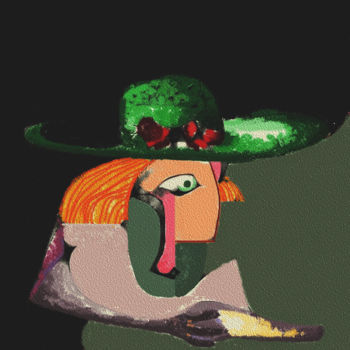 Digital Arts titled "El sombrero verde" by Euclides Bernasconi Castellano, Original Artwork
