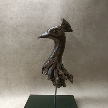 Sculpture titled "Paon" by Eudes Volet, Original Artwork, Resin