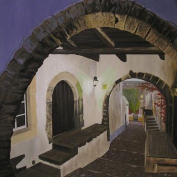 Painting titled "El Patio" by Eflores, Original Artwork