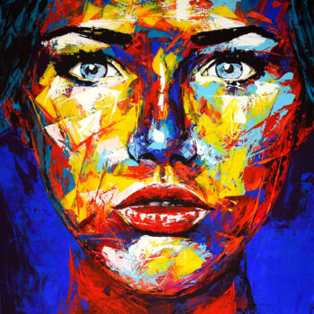 Painting titled "Original 114 face p…" by Eugen Dick, Original Artwork, Acrylic