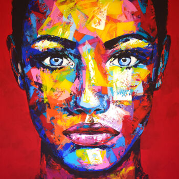 Painting titled "Original 119 face p…" by Eugen Dick, Original Artwork, Acrylic