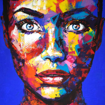 Painting titled "Original 120 face p…" by Eugen Dick, Original Artwork, Acrylic