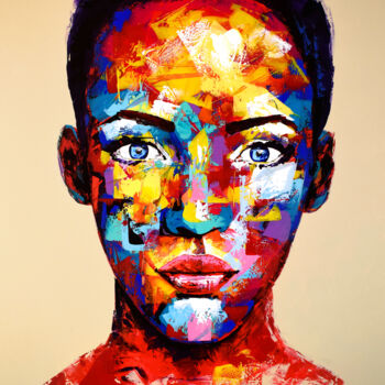 Картина под названием "Original 122 face p…" - Eugen Dick, Подлинное произведение искусства, Акрил
