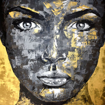 Painting titled "Original 124 face p…" by Eugen Dick, Original Artwork, Acrylic