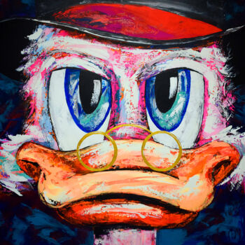 Painting titled "Scrooge McDuck Glow…" by Eugen Dick, Original Artwork, Acrylic