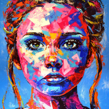 Pintura intitulada "Portrait 145" por Eugen Dick, Obras de arte originais, Acrílico