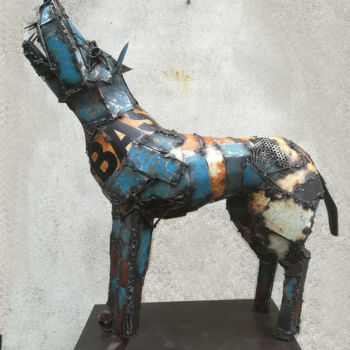 Escultura titulada "le cri" por Bal, Obra de arte original, Metales