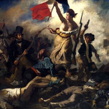 Pittura intitolato "Liberty Leading the…" da Eugene Delacroix, Opera d'arte originale, Olio