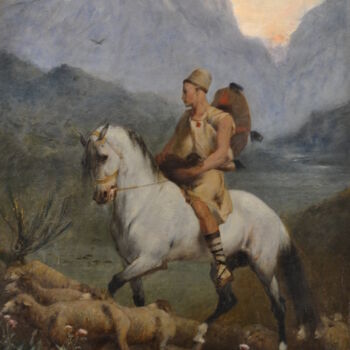 Painting titled "Berger kabyle" by Eugène Fromentin, Original Artwork, Oil