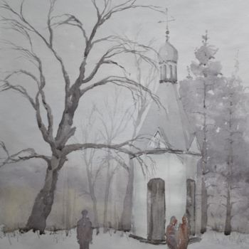 Malerei mit dem Titel "Nikopol cityscape.…" von Eugene Gorbachenko, Original-Kunstwerk, Aquarell