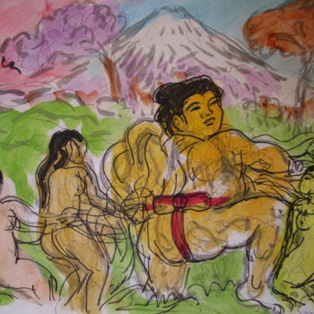 Pintura intitulada "Sumo" por Eugenio Otero Vilchez, Obras de arte originais, Óleo