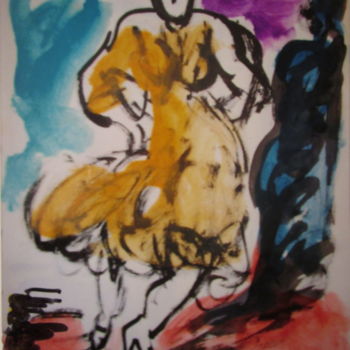 Malerei mit dem Titel "Danseuse de flamenco" von Eugenio Otero Vilchez, Original-Kunstwerk, Öl