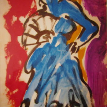 Pittura intitolato "Danseuse de flamenco" da Eugenio Otero Vilchez, Opera d'arte originale, Olio