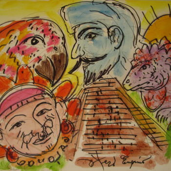 제목이 "Don Quichotte en Am…"인 미술작품 Eugenio Otero Vilchez로, 원작, 기름