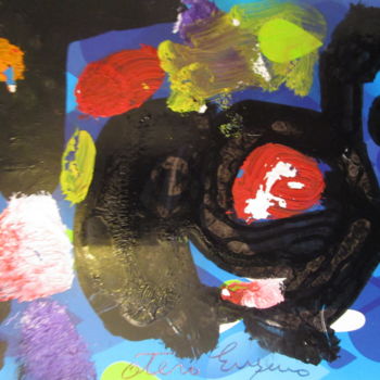 Painting titled "Abstrait" by Eugenio Otero Vilchez, Original Artwork, Oil