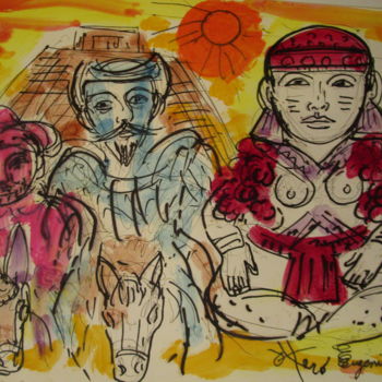 Malerei mit dem Titel "Don Quichotte en Am…" von Eugenio Otero Vilchez, Original-Kunstwerk, Öl