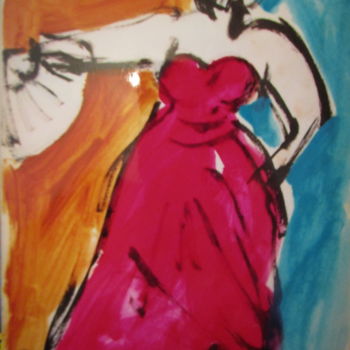 Pintura intitulada "Danseuse de flamenco" por Eugenio Otero Vilchez, Obras de arte originais, Óleo