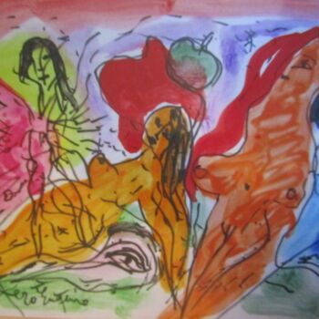 Painting titled "femme papillon" by Eugenio Otero Vilchez, Original Artwork, Oil