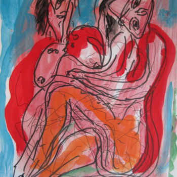 绘画 标题为“Le couple” 由Eugenio Otero Vilchez, 原创艺术品, 油