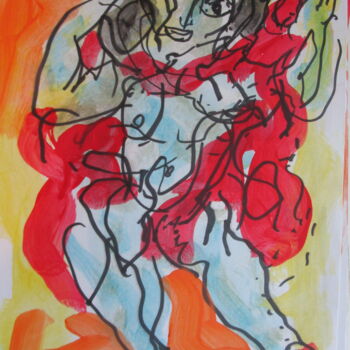 Peinture intitulée "Femme dansant" par Eugenio Otero Vilchez, Œuvre d'art originale, Huile