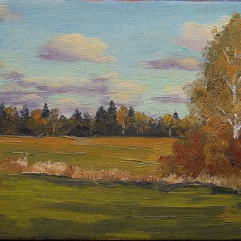 Painting titled "Осень на даче. Этюд." by Geka2005, Original Artwork, Oil