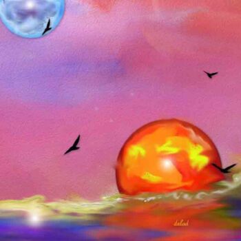 Digital Arts titled "Lever du soleil" by Eugenia Delad, Original Artwork, Digital Painting