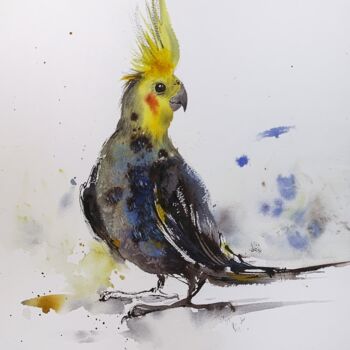 Malarstwo zatytułowany „Parrot” autorstwa Eugenia Gorbacheva, Oryginalna praca, Akwarela