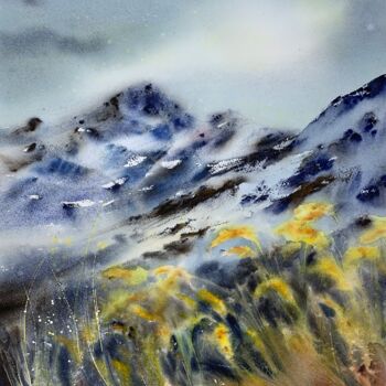 绘画 标题为“Mountainscape #19” 由Eugenia Gorbacheva, 原创艺术品, 水彩