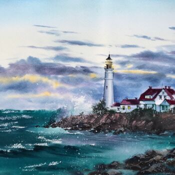 Painting titled "Before the storm Li…" by Eugenia Gorbacheva, Original Artwork, Watercolor