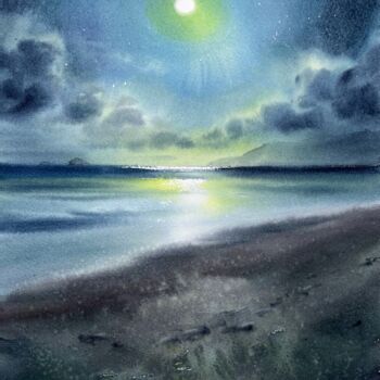 Картина под названием "In the moonlight #8" - Eugenia Gorbacheva, Подлинное произведение искусства, Акварель