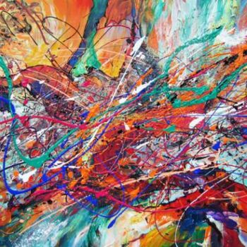 Painting titled "Whirlwind of Love" by Eugenia Mangra, Original Artwork, Oil
