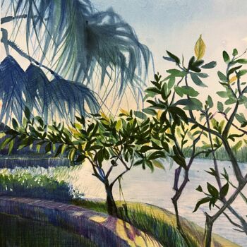Drawing titled "Before sunset" by Eugenie Eremeichuk, Original Artwork, Watercolor