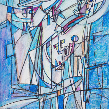 "Niebieski" başlıklı Tablo Eugeniusz Gerlach tarafından, Orijinal sanat, Pastel