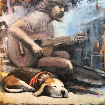 Peinture intitulée "A Dog's purpose" par Eugis Eidukaitis, Œuvre d'art originale, Huile