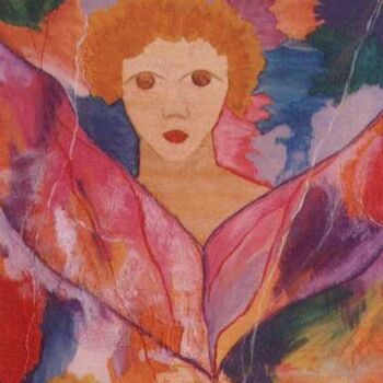 Pintura intitulada "Anjo I" por Eunice Leal, Obras de arte originais, Óleo