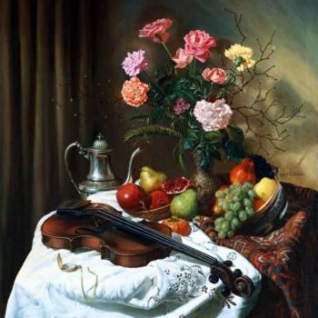 Painting titled "nature morte le rep…" by Lee James S Ramos, Original Artwork