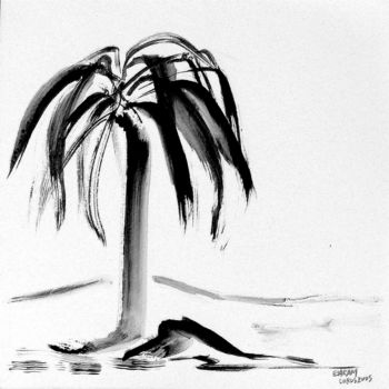 Painting titled "caribeanTree.jpg" by Ev.A. Ramlot, Original Artwork, Watercolor