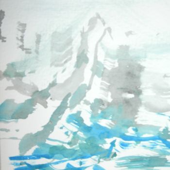 Painting titled "glacier.jpg" by Ev.A. Ramlot, Original Artwork, Watercolor