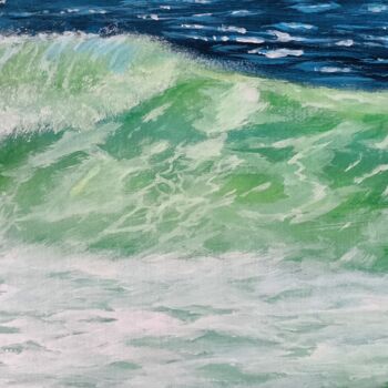 Painting titled "Wave" by Eva Andre, Original Artwork, Acrylic Mounted on Wood Stretcher frame