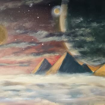 Pintura titulada "Pyramides" por Eva Andre, Obra de arte original, Acrílico Montado en Bastidor de camilla de madera