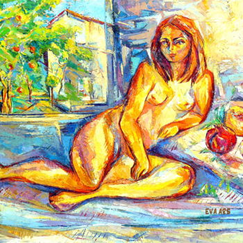 Painting titled "La rêverie" by Eva Ars, Original Artwork, Oil