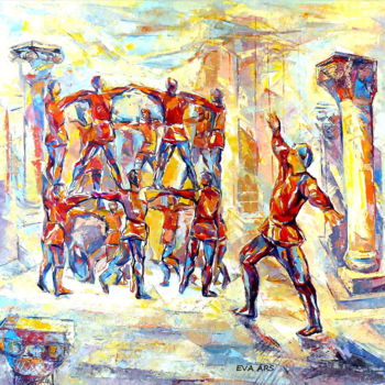 Painting titled "La danse des gailla…" by Eva Ars, Original Artwork, Oil